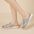 thumbnail image 2 of Orthopedic Sandals for Women Athletic Thick Cushion Mesh Slip on Walking Beach Shoes with Comfy Arch Support Gray Size 8.5, 2 of 7