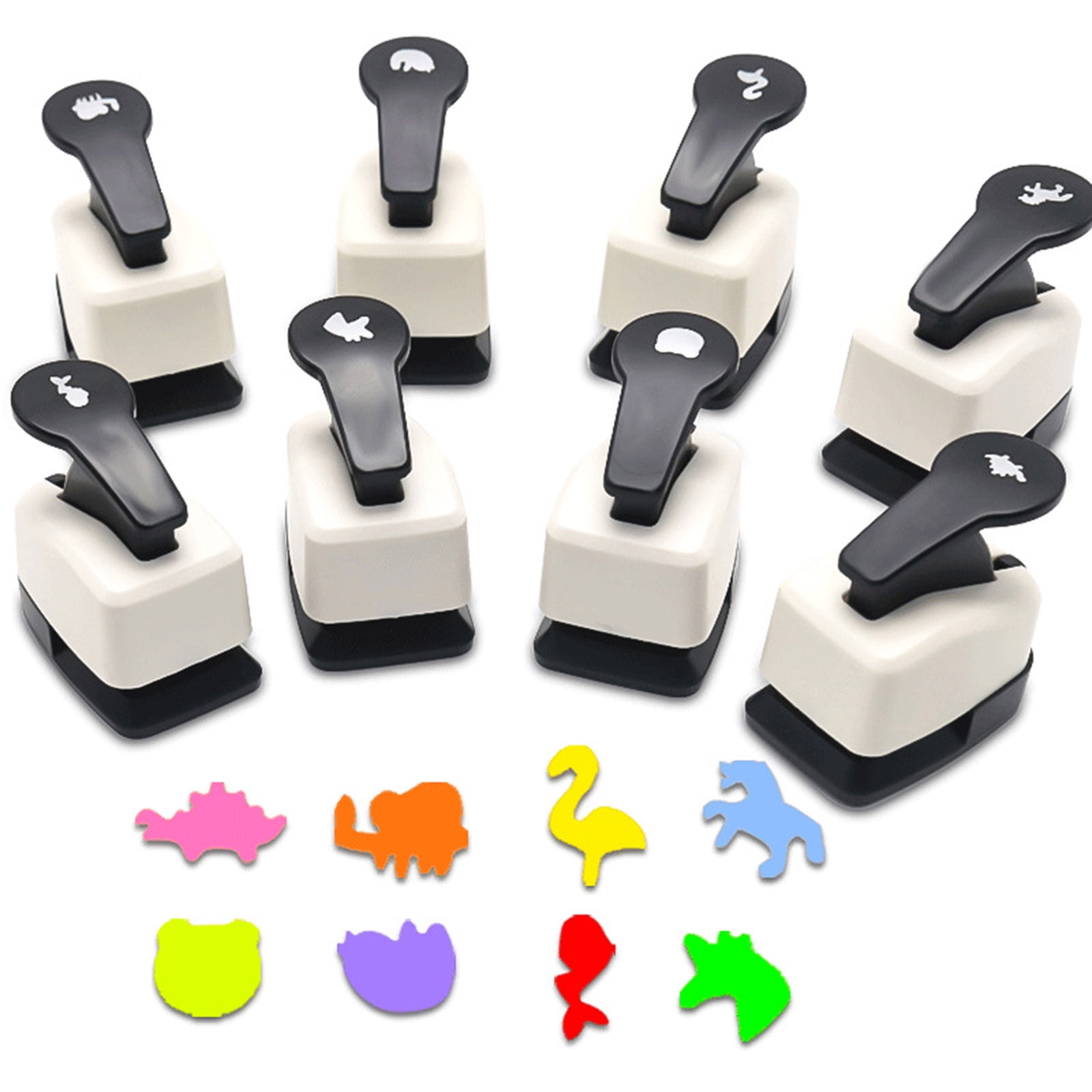 Dwellin 8 Pack Paper Hole Punch Craft Set for DIY Crafting Scrapbooking Handmade Greeting Cards Photo Albums Mini Cutter Nail Festival Cards(Dinosaur Shape)