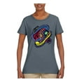 thumbnail image 2 of Colorful Sneakers Chucks Streetwear Womens Graphic T-Shirt, Charcoal, Small, 2 of 3