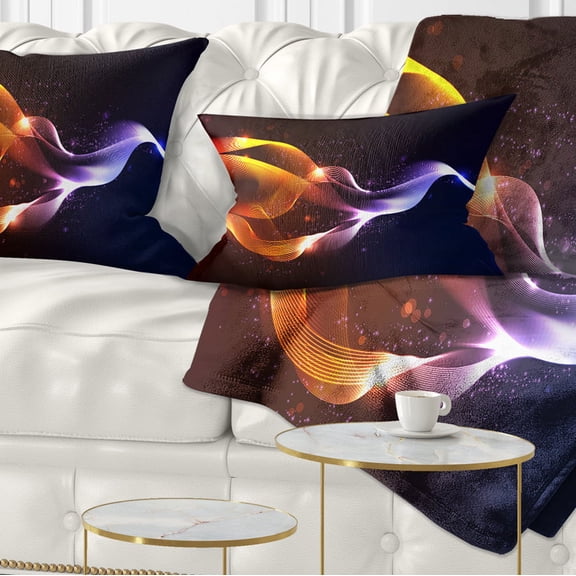 Designart Abstract Vector Waves - Contemporary Throw Pillow - 12x20