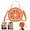Orange, variant on 1pcs 7.4x6.6x3.5" Blue Handbag Cute Fruit Crossbody Bag Weave Summer Beach Shoulder Bag