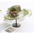thumbnail image 5 of Women Oganza Sun Hat Church Wide Brim Wedding Formal Fascinator Hat, 5 of 6