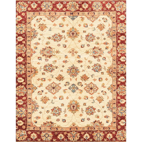 Ahgly Company Indoor Rectangle Abstract Sun Yellow Abstract Area Rugs, 5' x 7'