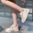 thumbnail image 4 of CHICVOMEY Women’s Lace-Up Fashion Sneakers Low-Top Casual Walking & Tennis Shoes Platform Slip-Resistant Sole for Walking & Standing All Day, 4 of 5