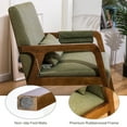 thumbnail image 4 of spanspace Mid-Century Modern Accent Chair with Wooden Frame, Upholstered Fabric Armchair for Living Room, Bedroom and Office, Green, 4 of 9