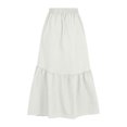 thumbnail image 5 of Efsteb Skirts for Women High Waist Pleated Long Skirt Comfy Casual Fashion Spring Fall Solid Color Skirts (White,L), 5 of 7