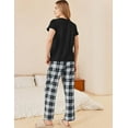 thumbnail image 6 of Avidlove Women's Pajama Set 2 Piece Short Sleeve Pj Tops with Long Plaid Pajama Pants Casual Loose Lounge Set Sleepwear, 6 of 7