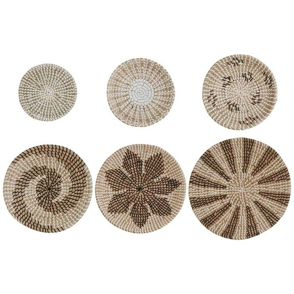 Cesta de pared elegante, decoración de ratán, de mimbre de seis piezas Sunnimix Cesta de pared