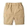 thumbnail image 4 of [BRAND CLEARANCE!!!] 1-7T Summer Boys' Solid Shorts Elastic Waist Teens Trousers Beach Shorts for Running Fitness Breathability (Khaki), 4 of 7