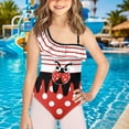 thumbnail image 2 of Uorisanigo Girls Bathing Suits One Piece Size 3-4 Quick Dry Ruffle Beach Swimming Suit Single Spaghetti Strap One Shoulder Swimming Lessons Swimwear, Cute Ladybug Print, 2 of 7