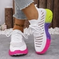 thumbnail image 5 of Women's Lace Up Walking Shoes Breathable Ultra Lightweight Sport Casual Ladies Girls Fashion Platform Sneakers, 5 of 8