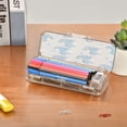thumbnail image 7 of Plastic Pencil Box Large Capacity Pencil Boxes Clear Boxes with Snap-Tight Lid Stylish Office Supplies Storage Organizer Box Cartoon Blue Dinosaurs, 7 of 7