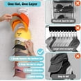 thumbnail image 7 of ziloes Hat Organizer - Sturdy Wall-Mounted Hat Rack with Strong Adhesive - Displays & Stores up to 20 Caps - Closet or Door Hanger for Multilayer Storage - White - 2 Packs, 7 of 7