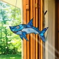 Predator of the Blue Depths Stained Glass Shark Window Display, A