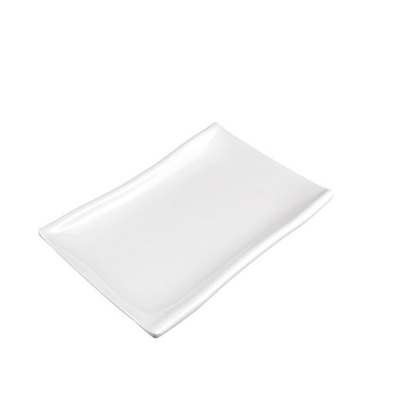 Unique Bargains Household Rectangle Dish Dessert Food Serving Plate Dish 1 Pc White