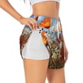 thumbnail image 3 of Lsque Vibrant Field Of Blossoms Printed Women's Running Shorts with Liner Pockets,Elastic Quick Dry Workout Athletic Gym Yoga Shorts,Womens High Waist Shorts-X-Large, 3 of 9