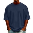 thumbnail image 3 of akafmk Mens Cotton T-Shirts Oversized Short Sleeve Crew Neck T-Shirt Loose Casual Basic Tee Summer Tops, Size 3XL, 3 of 6