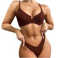 thumbnail image 1 of Bikini sexy de color sólido con cintura dividida para mujer a la moda Fridja  nalpqowj53720, 1 of 6