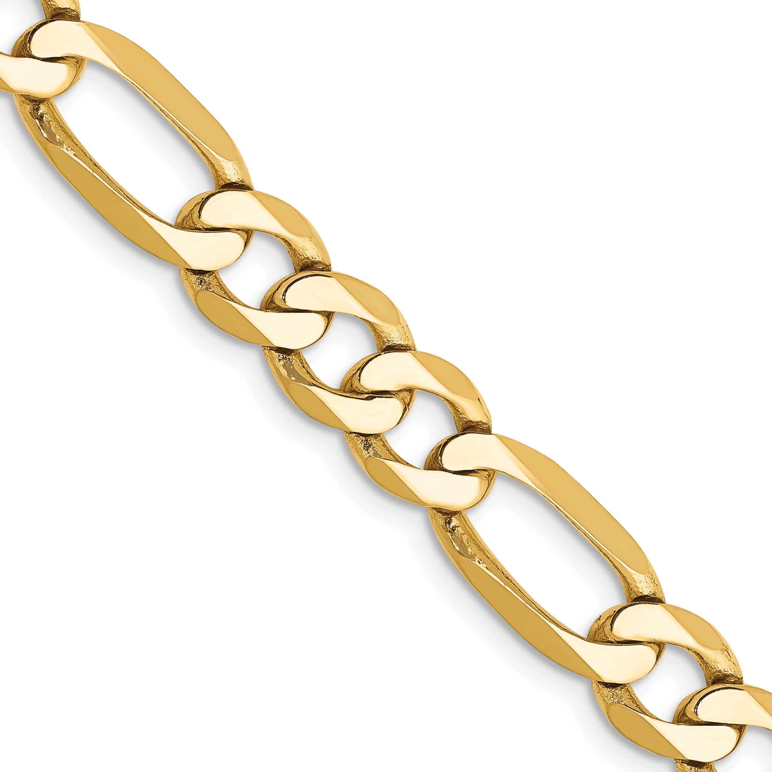 14k Yellow Gold Filled Solid Figaro Link Chain Necklace (4.2 mm, 20 inch)