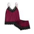 thumbnail image 1 of Conjunto de pijama sexy de seda para mujer: camisola y pantalones cortos de satén, tirantes ajustables con cuello en V, lencería para dormir y ocasiones especiales, tejido con mezcla de spandex, 1 of 6