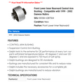 thumbnail image 2 of Front Lower Inner Rearward Control Arm Bushing - Compatible with 1999 - 2002 Daewoo Nubira 2000 2001, 2 of 2