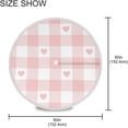 thumbnail image 3 of Coolnut 60" Pink White Heart Plaid Outdoor Round Tablecloth, Waterproof Stain-Resistant Non-Slip Circular Tablecloth with Umbrella Hole and Zipper for Tabletop Backyard Party BBQ Decor, 3 of 7