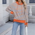 thumbnail image 5 of Tnhcen Women's New Fall Striped Hoodie Sweatshirt - Casual Oversized Tops with Pockets Plus Size Stretchy Striped Tops (S-2XL), 5 of 8