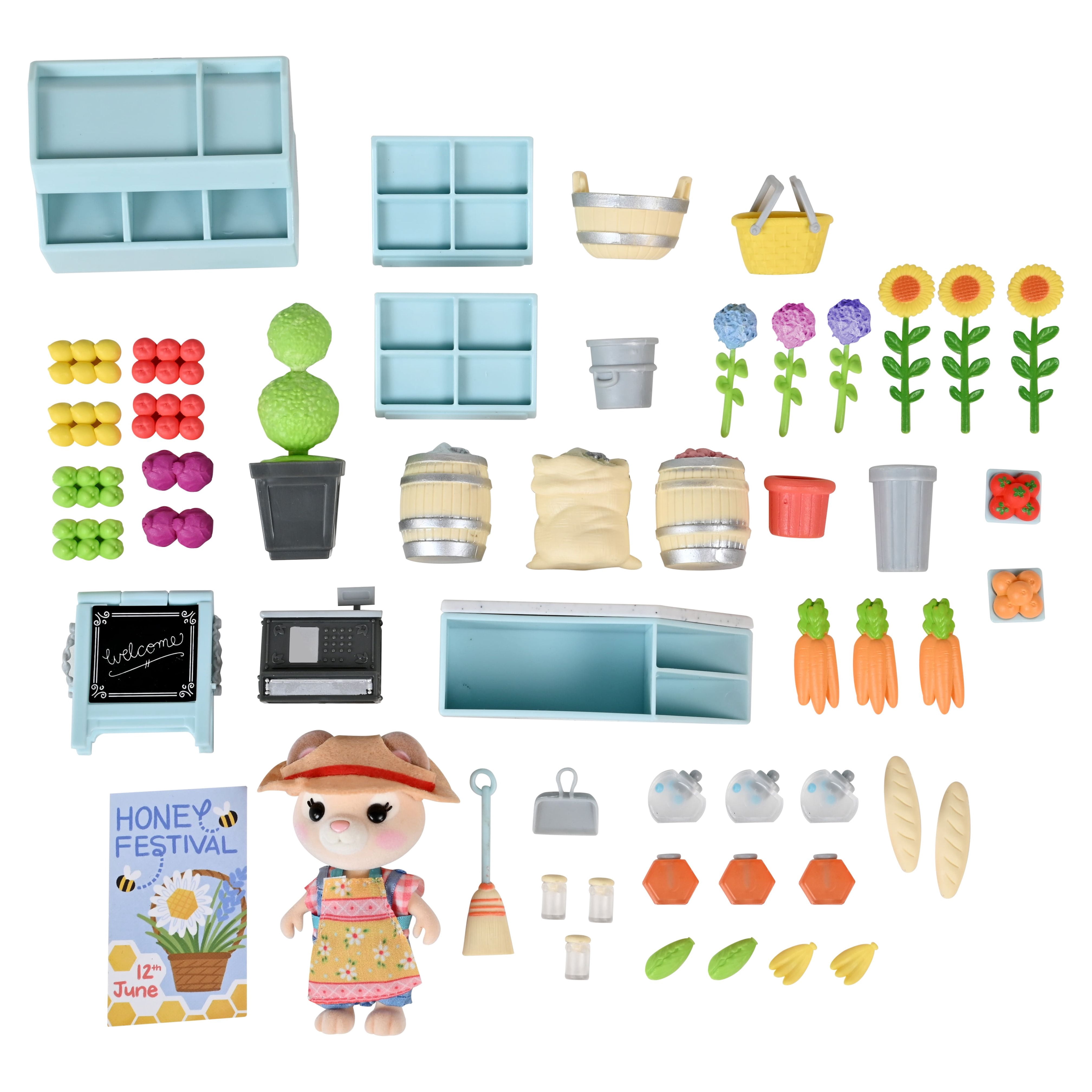 Honey Bee Acres Buzz General Store 8" Tall 56 Piece Set, Children Ages 3+, No Assembly Required
