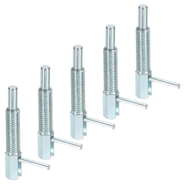 Uxcell 5 Pack Retractable Indexing Plunger Pin, M8 L Spring Plunger Carbon Steel Spring Loaded Latch Telescopic Locking Pin for Machinery Shipbuilding
