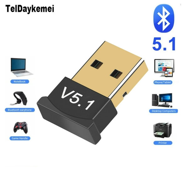 USB Adapter For PC Bluetooth 5.1 Adapter, Wireless Bluetooth For Computer Laptop Wireless Headphones Bluetooth 5.1