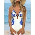 thumbnail image 5 of Cupshe Women's Vintage Floral Halterneck Low-Cut Back One-Piece, Size XS-XL, 5 of 5