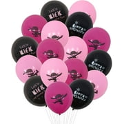 Pink Ninja Master Balloons for Girls Black Rose Red Ninja Warrior Birthday Baby Shower Party Supplies 36 Pack