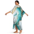 thumbnail image 2 of Xixirimido Marble Print Kaftan Dresses for Women Plus Size V Neck Caftans Long Batwing Sleeve Beach Cover Ups Summer Beach Dress, 2 of 7