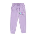 thumbnail image 6 of Arlun Girls Cute Heart Graphic Hoodies Jogger Outfit Sets 2 Piece Letter Print Long Sleeve Sweatshirt and Sweatpants Soft Comfy Stylish Activewear Kids Clothes Set Purple 120, 6 of 7