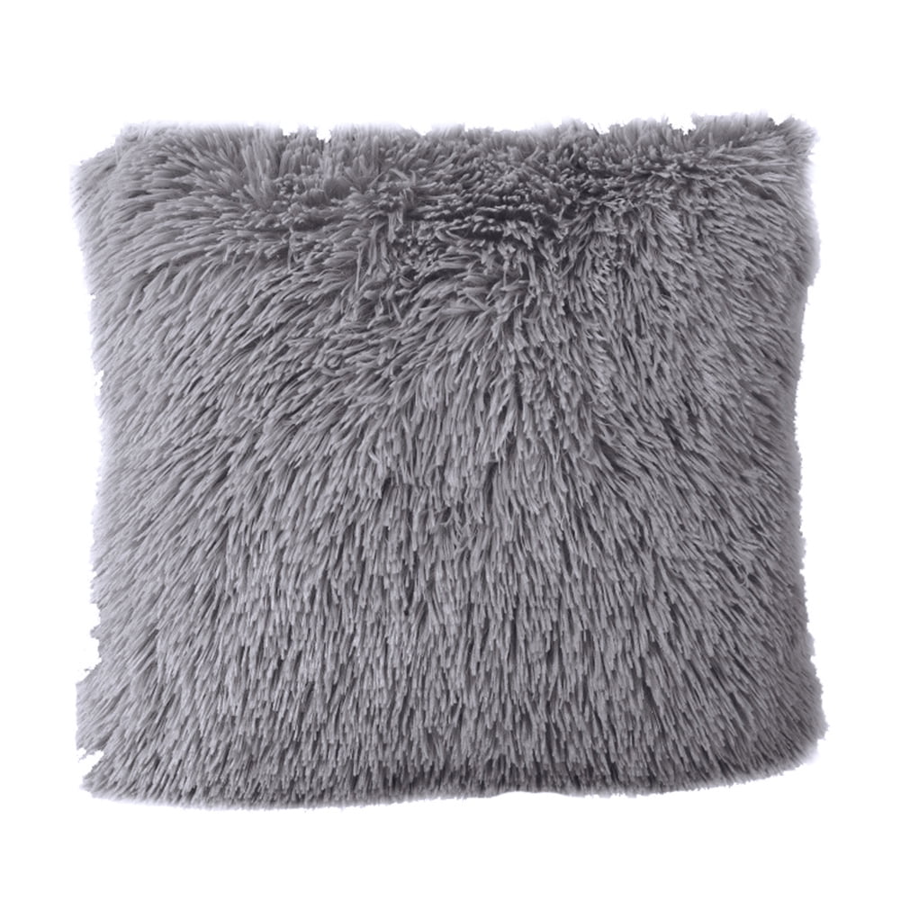 HEVIRGO 7PCS Warm Soft Fluffy Throw Pillow Case Cover Cushion Home Bed Sofa Car Decoration,Brown