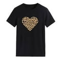 thumbnail image 4 of DailyTrove Women's Leopard Print Heart T-Shirt - Short Sleeve Casual Tee, Edgy for Nights & Streetwear, 4 of 4