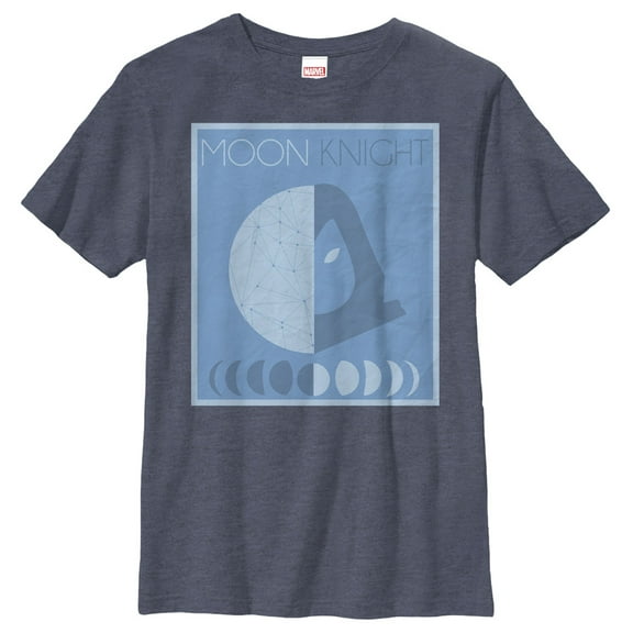 Boy's Marvel Phases of Moon Knight Graphic Tee Navy Blue Heather Medium