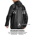thumbnail image 6 of SPEEDRUN Men' Waterproof Rain Suit 2 piece Golf Waterproof Gear Rain Suits for Men Lightweight Raincoat Jacket Hooded and Pants Black 2XL, 6 of 6