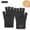 Dark Gray, variant on Women’s Short Fingerless Knit Gloves Ribbed Full-Finger Cut Mini Label Tag Touch-Screen Compatible For Daily Commutes Blue