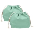 thumbnail image 1 of Uxcell 2 Pcs Bolsa de Maquillaje con Cordón, 7.3" Bolsa Cosmética de Lona para Organizador de Artículos de Tocador de Viaje, Verde Claro, 1 of 7