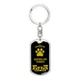 thumbnail image 1 of Australian Terrier Keychain Stainless Steel or 18k Gold, 1 of 8