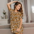 thumbnail image 3 of Balery Monkey Sloth Pattern Womens Short Sleeve Sleepshirt Scoopneck Cute Nightdress Comfy Nightgown Loungewear Dress, 3 of 6