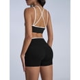 thumbnail image 7 of IBTOM CASTLE Workout Sets for Women 2 Piece Color Block Strappy Sports Bra High Waist Shorts Gym Yoga Pilates Outfits S Black, 7 of 7