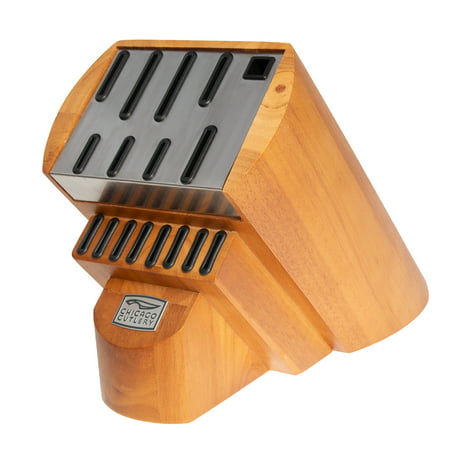 Chicago Cutlery Knife Block Without Knives For Kitchen Knife Set Wood Base and Stainless Steel Strike