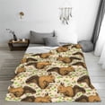 thumbnail image 5 of Fuzoiu Cute Squirrel with Green Leaves Print Ultra-Soft Micro Fleece Blanket,All Seasons Flannel Throw, Lightweight Blanket for Bed, Sofa, Couch, Movie Night, Camping, and Travel-40"x30", 5 of 7