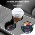 thumbnail image 5 of Car Coasters for Cup Holder Absorbent, Car Ceramic Coasters with Finger Notch, Auto Accessories for Men Women Flower Frame and Starfish 2 Pack, 5 of 6