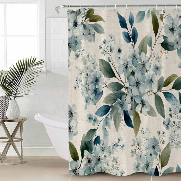 Shower Curtain for Bathroom Watercolor Spring FlowersWaterproof Bath Curtains Shower Curtains with Hooks,Vintage Country Floral ArtBathroom Curtain Privacy Drapes for Bathtubs Toilet 36x72in