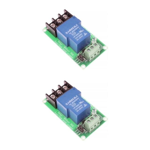 Bearachild Relé de 30A CC 30V para electrodomésticos, módulo de disparo de nivel alto y bajo, accesorios para equipos de automatización PCL, piezas de 5V 2piezas