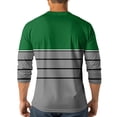 thumbnail image 5 of Men's St. Patrick's Day Irish Henley Shirt 3/4 Sleeve Color Block Clover Top, 5 of 7