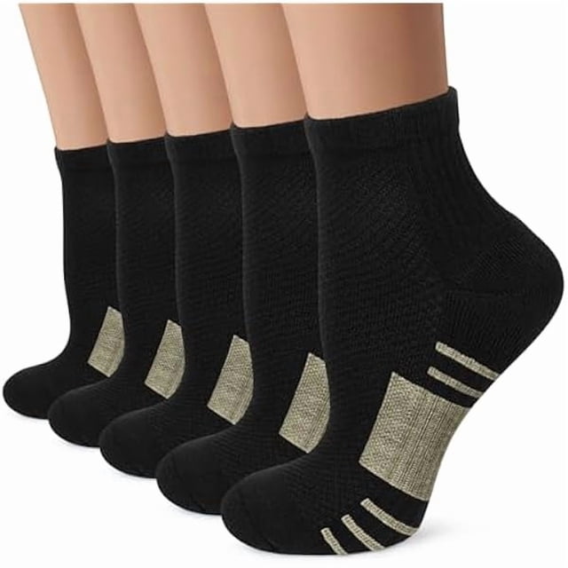Chenchen Copper Ankle Compression Socks - Low Cut Arch Support Socks for Men & Women, Running, Nurses, Plantar Fasciitis Socks